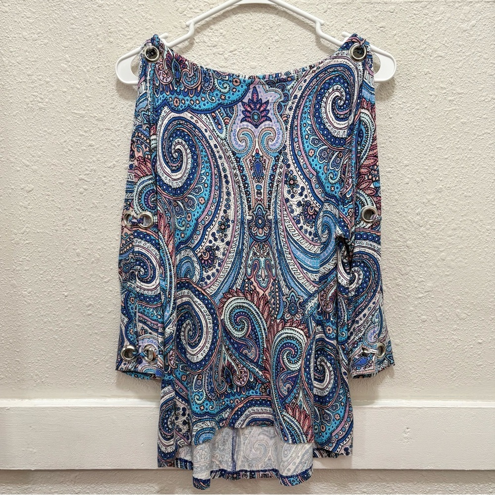 Cable & Gauge Split Sleeve Multi Color and Print Top Small (Flaw)